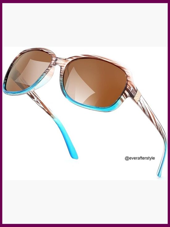 Polarized Vintage Square Wraparound Sunglasses with UV400 Protection main image 6